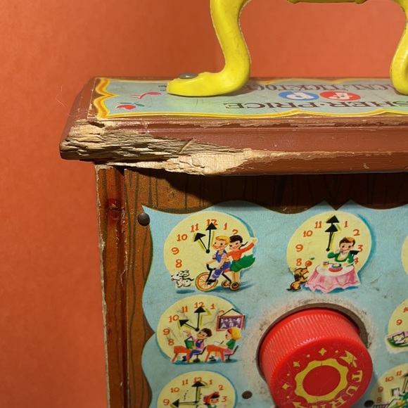 Vintage 1962 Fisher Price Tick Tock Teaching Clock! Tested And Working well! - Picture 8 of 14